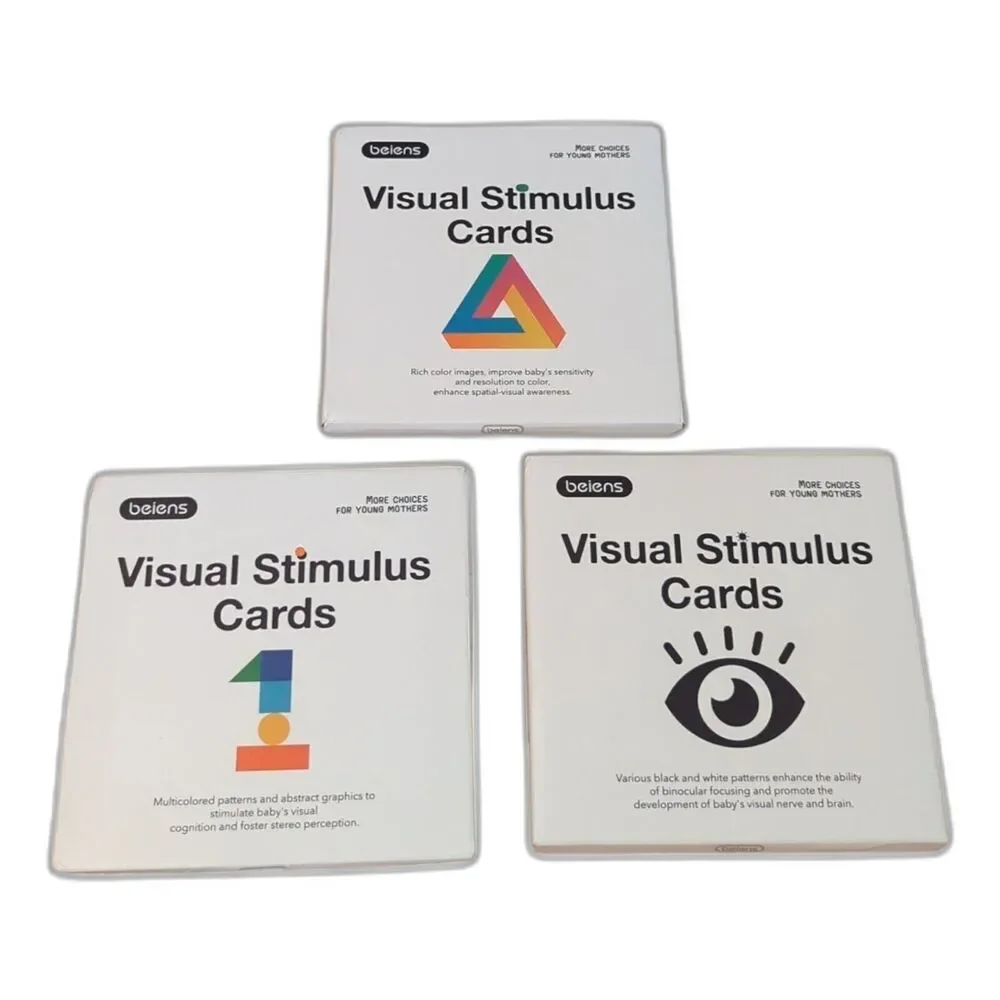Beiens Visual Stimulus Cards Black And White And Multicolored Cards Lot Of 3